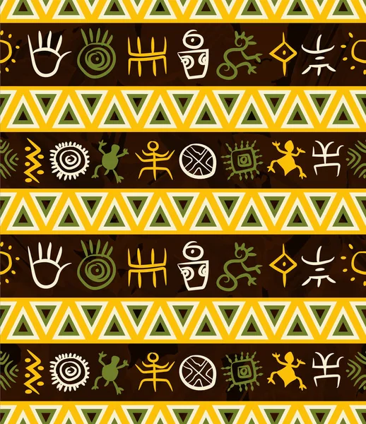 Hermoso Patrón Indígena Sudamericano Nativo Con Petroglifos Coloridos Sobre Efecto — Archivo Imágenes Vectoriales