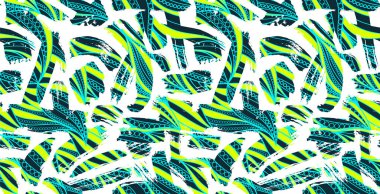 Yaprakların içinde pürüzsüz desen ile fırça darbeleri