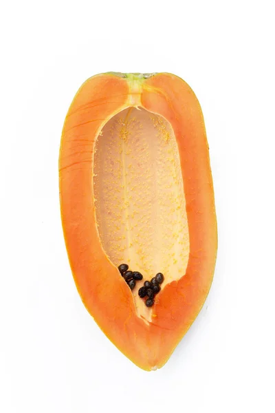 Papaya Fruit Witte Achtergrond — Stockfoto