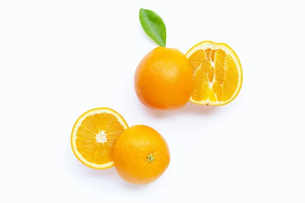 Высокий Витамин Сочный Сладкий Свежие Оранжевые Фрукты Белом Фоне — стоковое фото