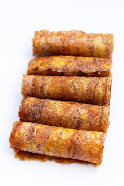 Sun dried banana roll snacks