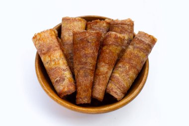 Sun dried banana roll snacks
