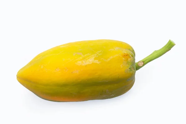 Papaya Frukt Vit Bakgrund — Stockfoto