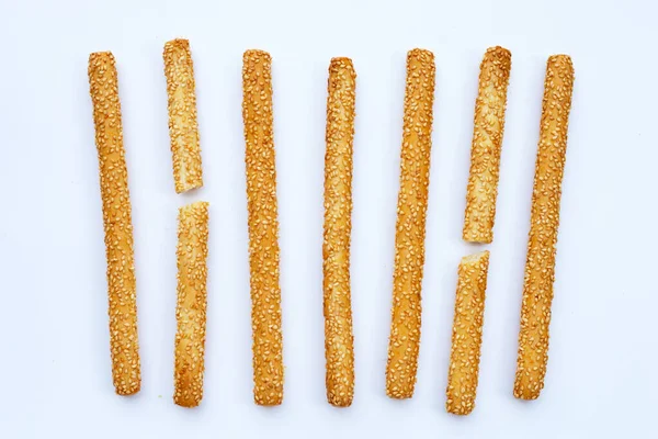 Bread Sticks Pada Latar Belakang Putih — Stok Foto