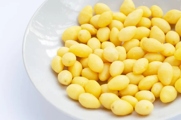 Boiled Ginkgo Nuts White Background — Stock Photo, Image