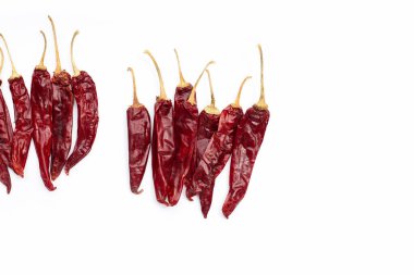 Hot red dried chili peppers