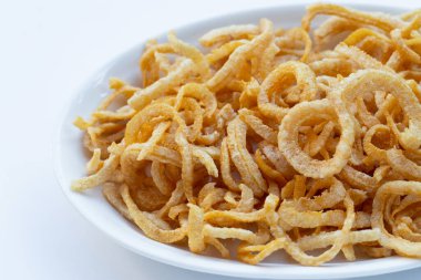 Crispy pork rinds or pork snack.