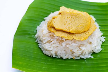 Tayland tatlısı, yumurta kremalı tatlı pilav.