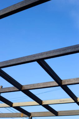 Steel roof structure. Build a room addition