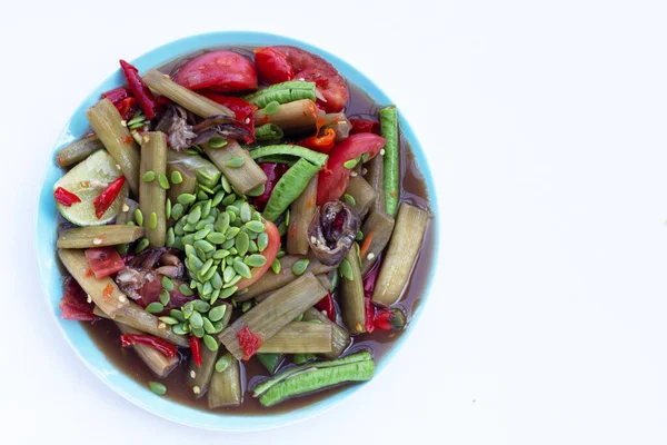 Lotus Stem Spicy Salad Thai Food Recipes — Stock Photo, Image