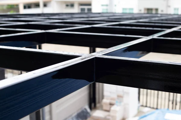 Steel Roof Structure Build Room Addition — Stock Photo, Image