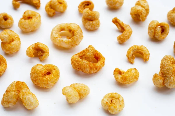 Crispy pork rinds or pork snack.