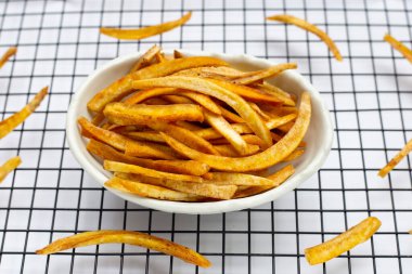 Crispy banana sticks. Fruit snack