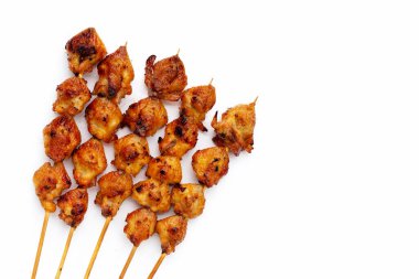 Chicken butt grilled on white background.