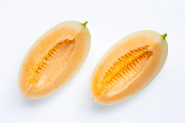 Cantaloupe Meloen Geïsoleerd Wit — Stockfoto