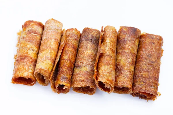 Sun Dried Banana Roll Snacks — Stock Photo, Image