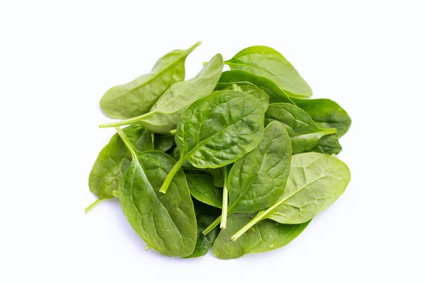 stock image Spinach leaves on white background.