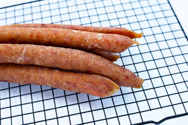 Chinese Sausage White Background — Stock Photo, Image