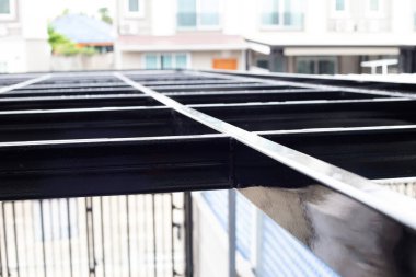 Steel roof structure. Build a room addition