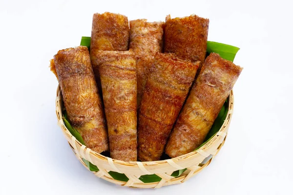 Sun Dried Banana Roll Snacks — Stok fotoğraf