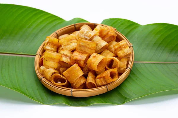 stock image Crispy banana chip rolls. Fruit snack