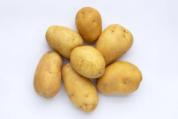 Raw Potatoes White Background — Stock Photo, Image