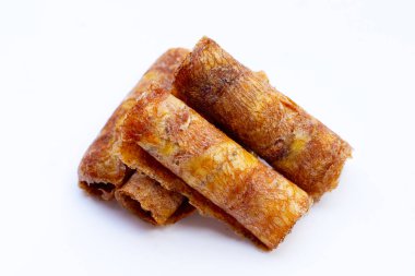 Sun dried banana roll snacks