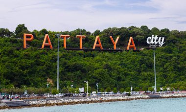 Şehir ve deniz. Pattaya şehir alfabesi işareti, Tayland