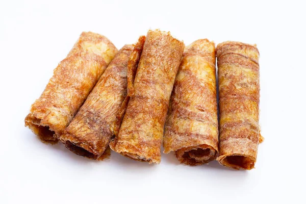 Sun Dried Banana Roll Snacks — Stock Photo, Image