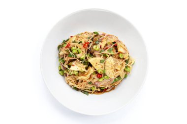 Pirinç vermicelli şehriye baharatlı salata