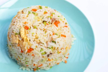 plaka üzerinde kızarmış pilav Yengeç