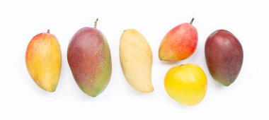 Tropik meyve, beyaz arka planda mango.. 