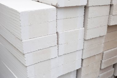 Stacked of lightweight construction bricks