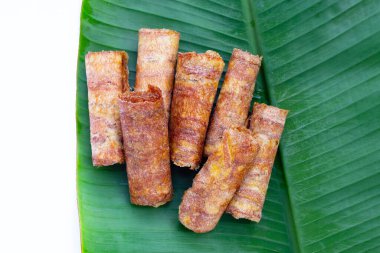 Sun dried banana roll snacks