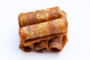 Sun dried banana roll snacks