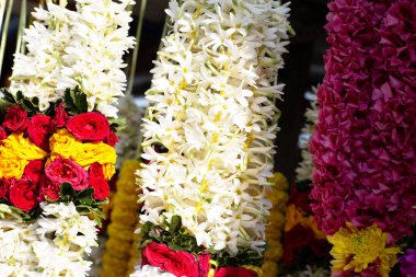Fllower garland shop near  Batu Caves Temple, Malaysia