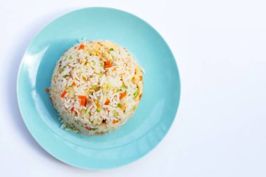 plaka üzerinde kızarmış pilav Yengeç