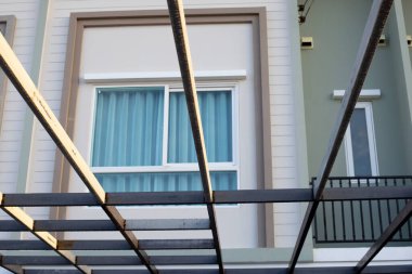 Steel roof structure. Build a room addition