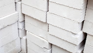 Stacked of lightweight construction bricks