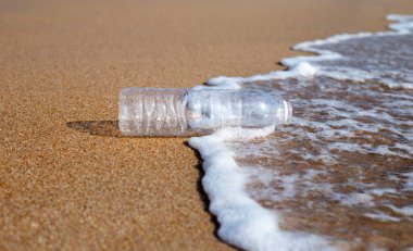 Plastik şişe sahilde