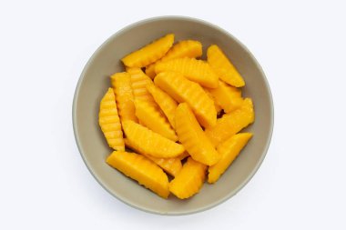 Sweet yellow mango fruit slices