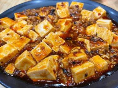 Spicy sichuan mapo tofu. Chinese food