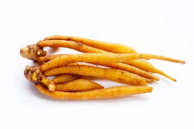 Beyaz arkaplanda parmak kökü.