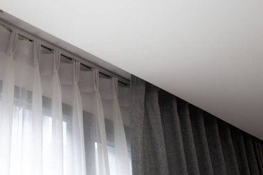 Perdeler kapı ya da pencere, oda dekorasyonu iç mekan.