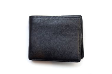 Beyaz arka planda siyah cüzdan