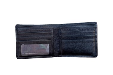 Beyaz arka planda siyah cüzdan