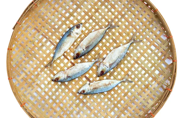 Salted Fish Bamboo Weave Plate — Stok Foto
