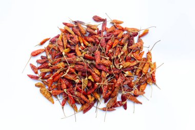 Hot red dried chili peppers