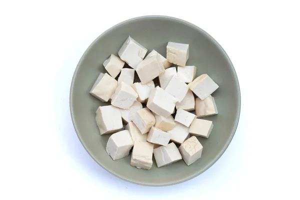 Tofu Blanco Plato Sobre Fondo Blanco — Foto de Stock