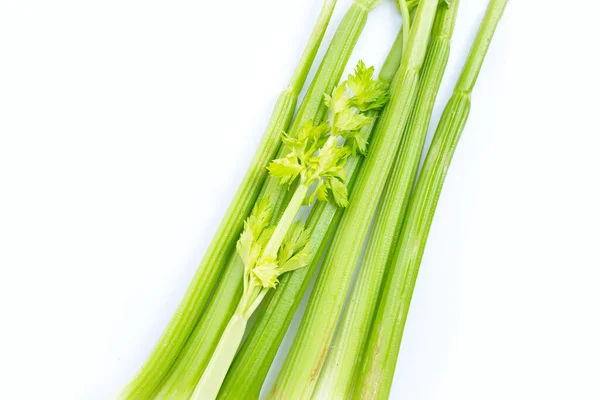 Fresh Celery White Background Top View — Stock Photo, Image
